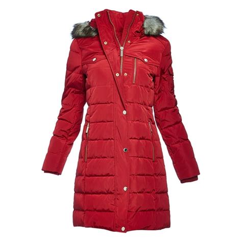 michael kors red winter coat|michael kors long winter coats.